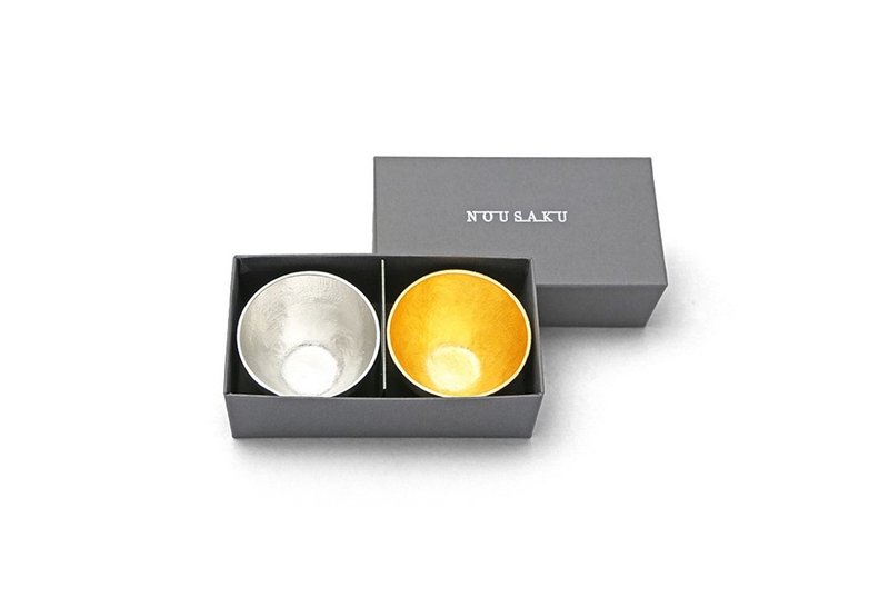 清酒对杯礼盒 - 酒杯/酒器 - 贵金属 银色