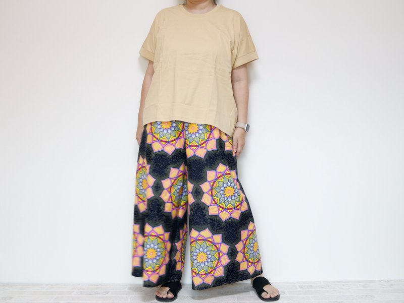 非洲印花 喇叭宽裤 - 女装长裤 - 棉．麻 多色