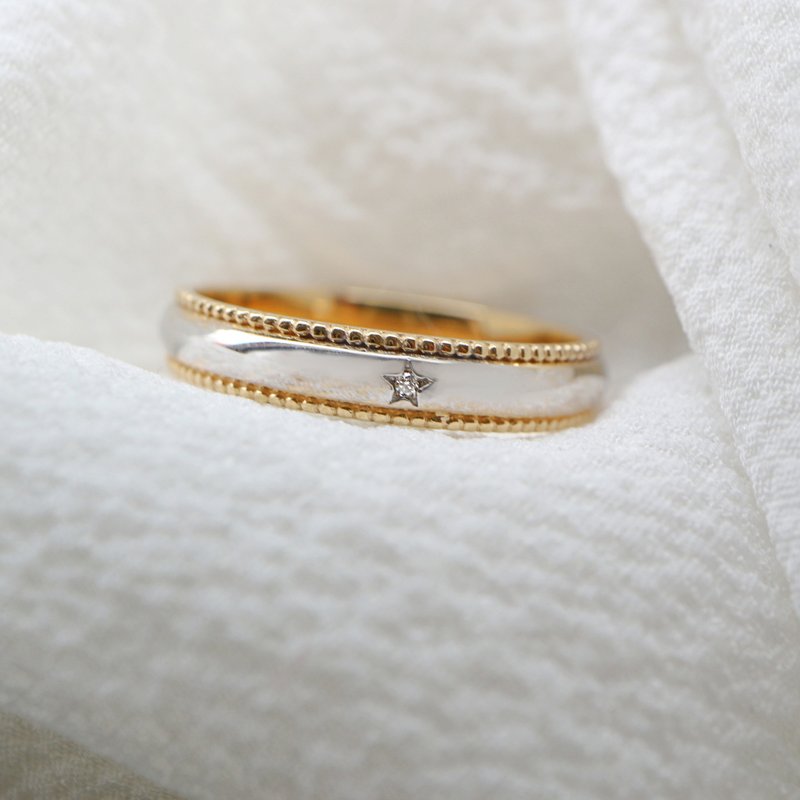 双色滚边K金戒指 - 戒指 - 贵金属 