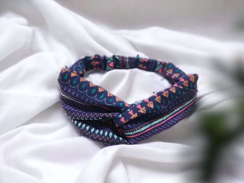 手作交叉发带。民俗风情 - 发带/发箍 - 棉．麻 紫色