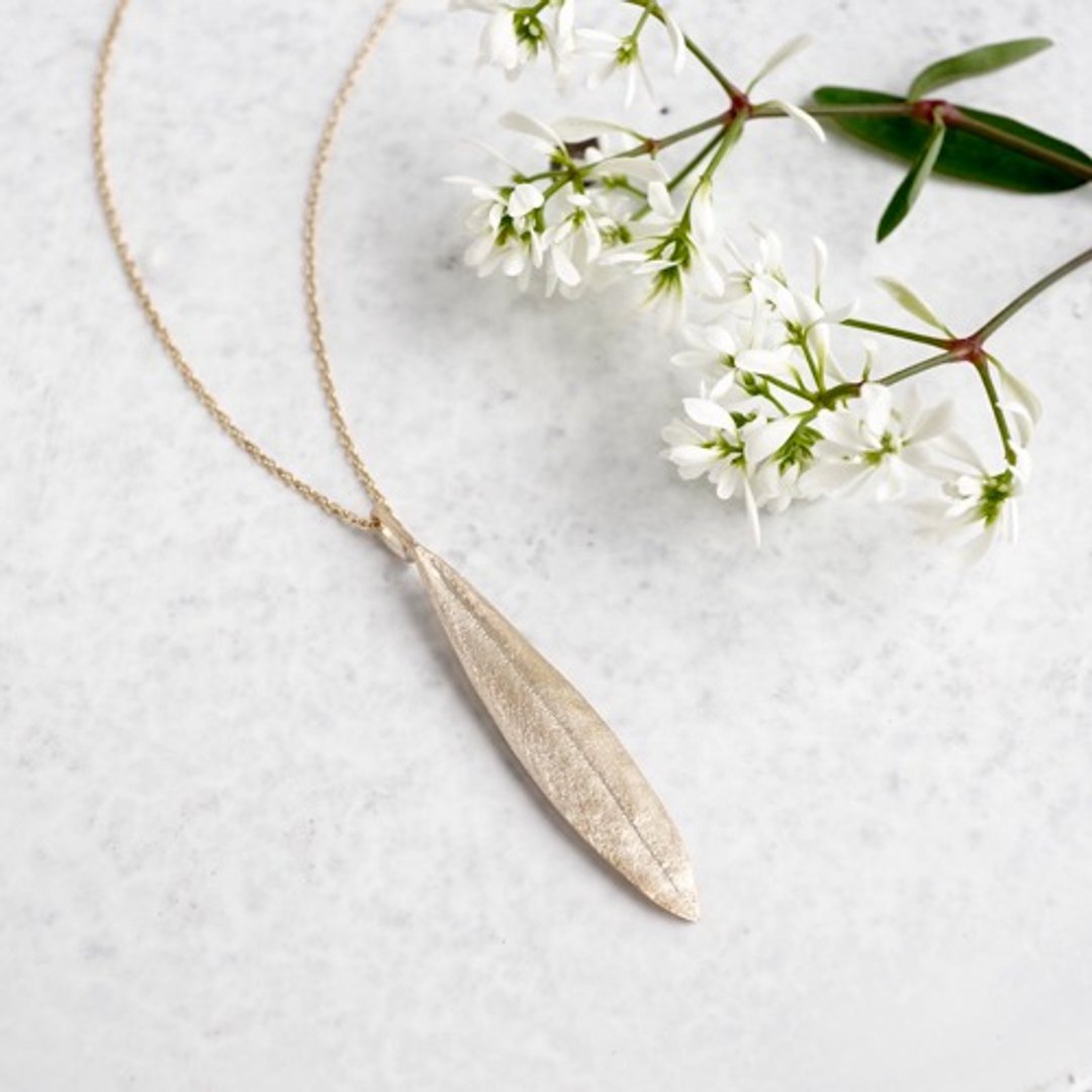 Olive leaf necklace [P072K10] - 项链 - 其他金属 