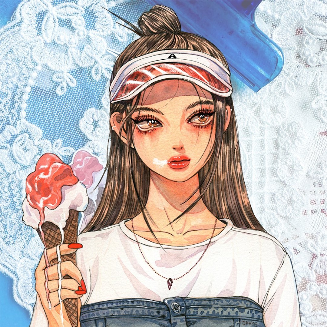 冰淇淋贴纸 - 贴纸 - 纸 蓝色