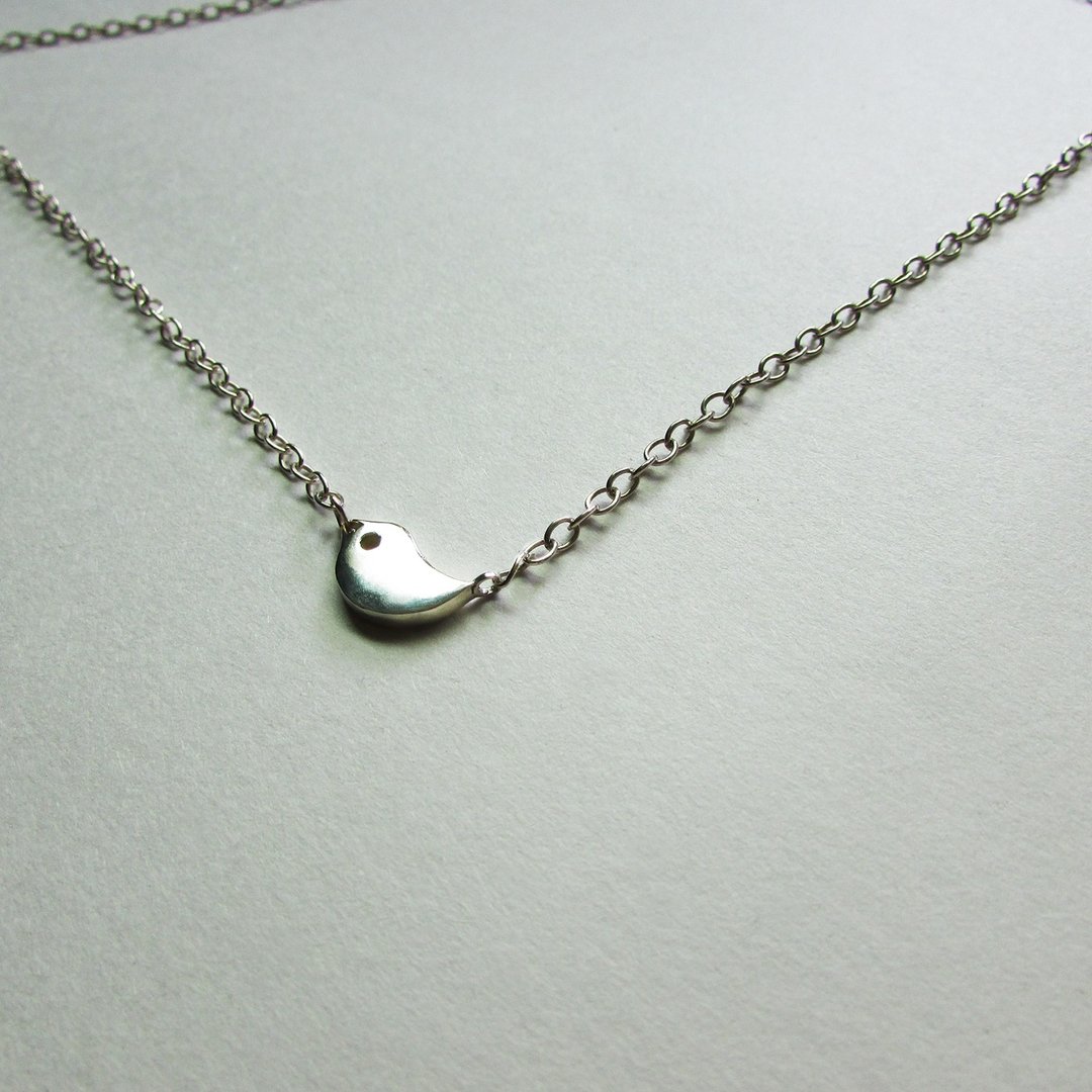 chick necklace_小鸡项链 | 925纯银 限量 设计师手作 - 项链 - 银 银色