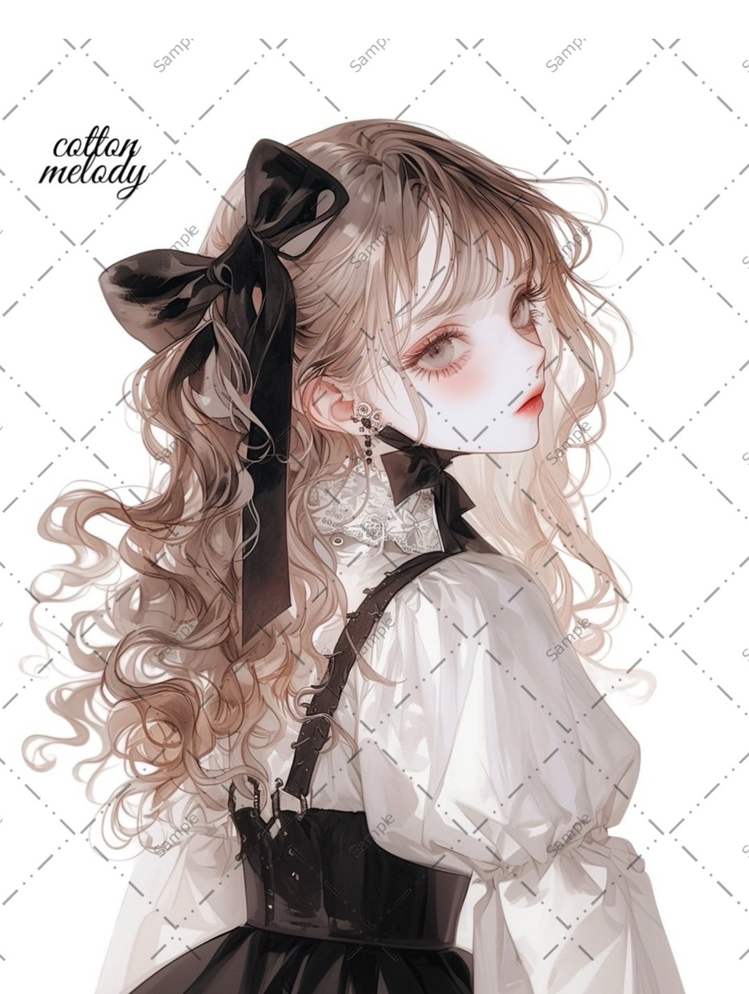 original sticker no.985 人物贴纸 原创贴纸 人物贴纸 女孩贴纸 原创人物贴纸 - 贴纸 - 纸 