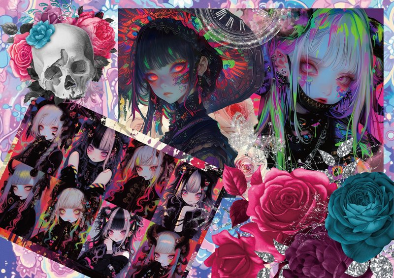 PSYCHEDELIC GIRL AI-SAKURA 合作产品 - 贴纸 - 纸 