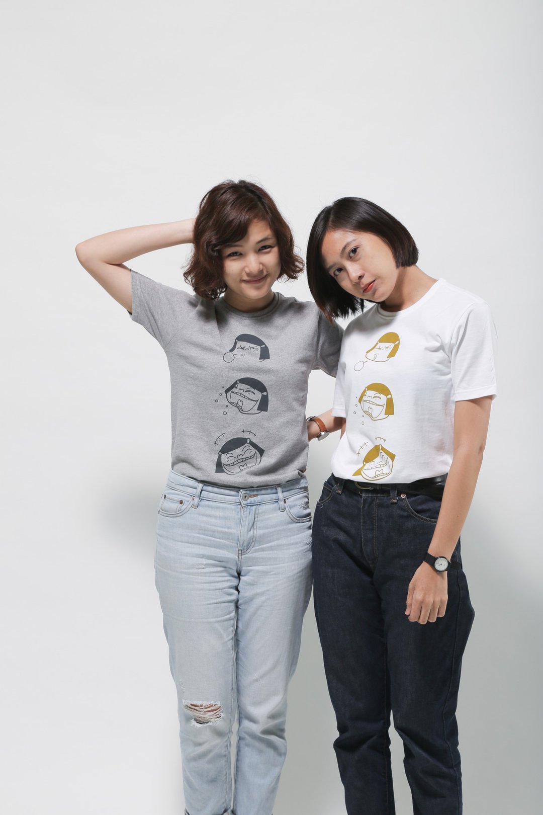 Noohin T-Shirt (small pattern) - 男装上衣/T 恤 - 棉．麻 白色