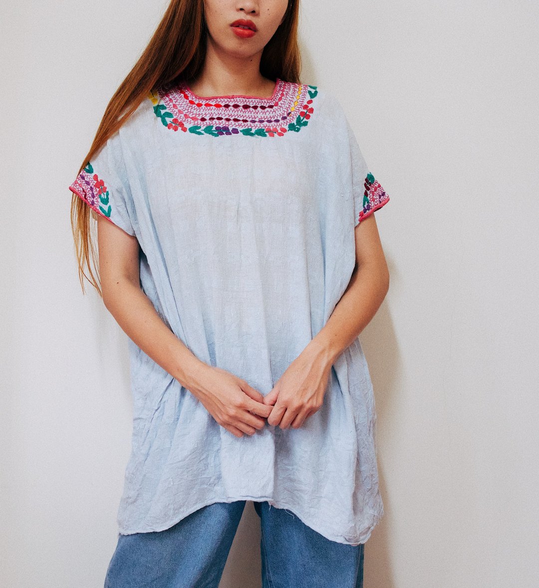 Vintage 手工刺绣宽版棉上衣 - 女装上衣 - 棉．麻 