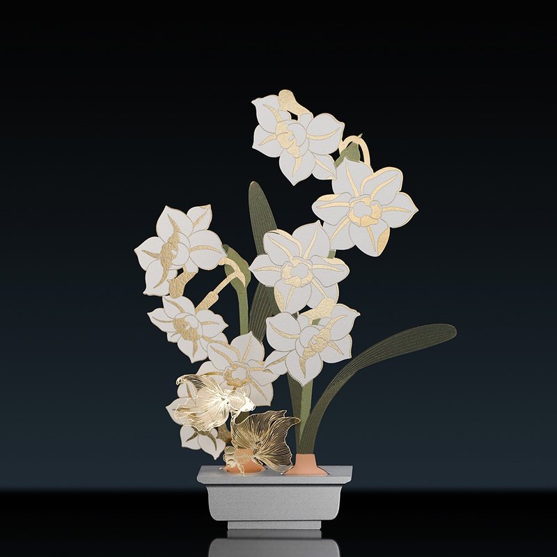 手心里仙游自在水仙花香氛花卡无火香薰摆件扩香器送朋友生日礼物 - 香薰/精油/线香 - 其他材质 