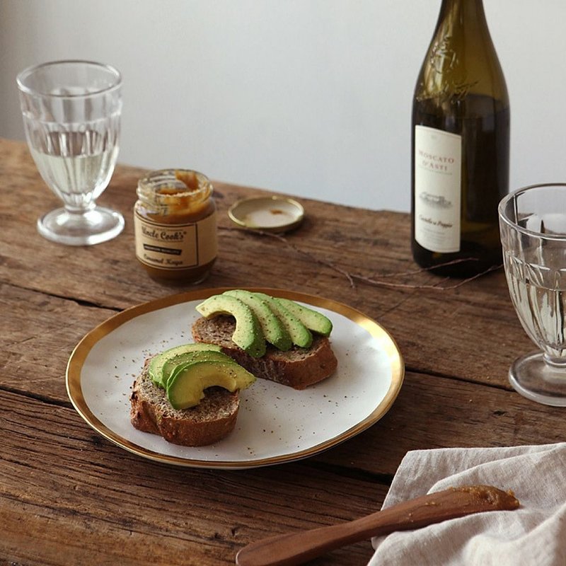 圣诞派对-北欧质感金边瓷盘-L,E2D39770 - 浅碟/小碟子 - 瓷 金色