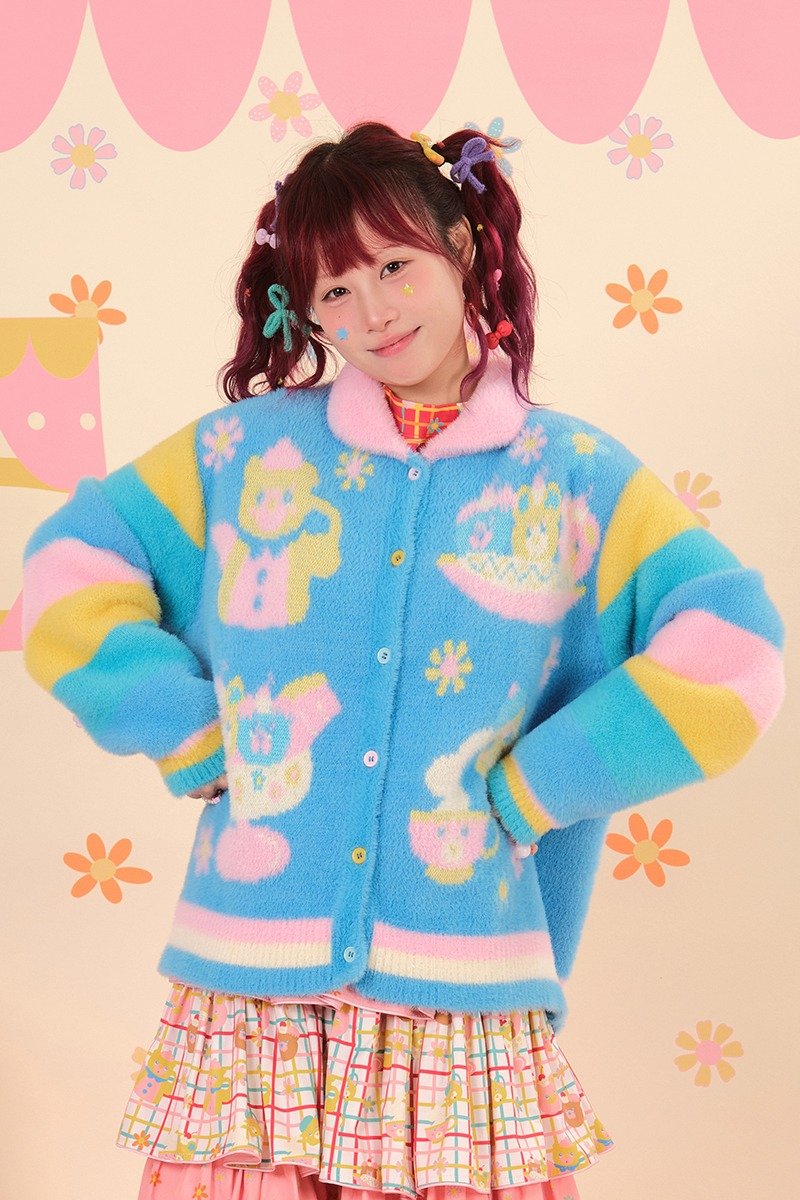 昭和甜品屋彩色水貂毛毛衣开衫外套 日系可爱 - 女装针织衫/毛衣 - 其他材质 多色