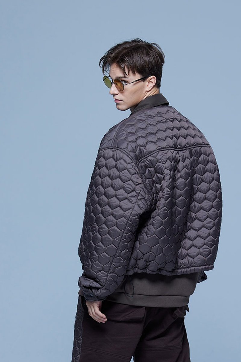Stone As Puffer Jacket / 绗缝拼接外套 - 男装外套 - 其他材质 咖啡色