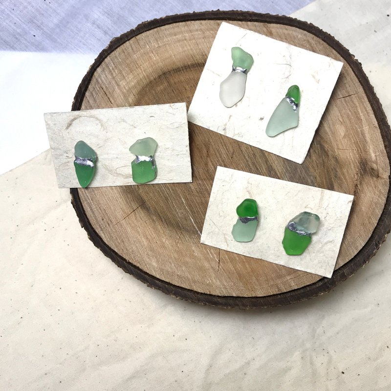 【SISIRE |永续珠宝海玻璃】海玻璃耳环 海玻璃饰品 永续饰品 - 耳环/耳夹 - 玻璃 