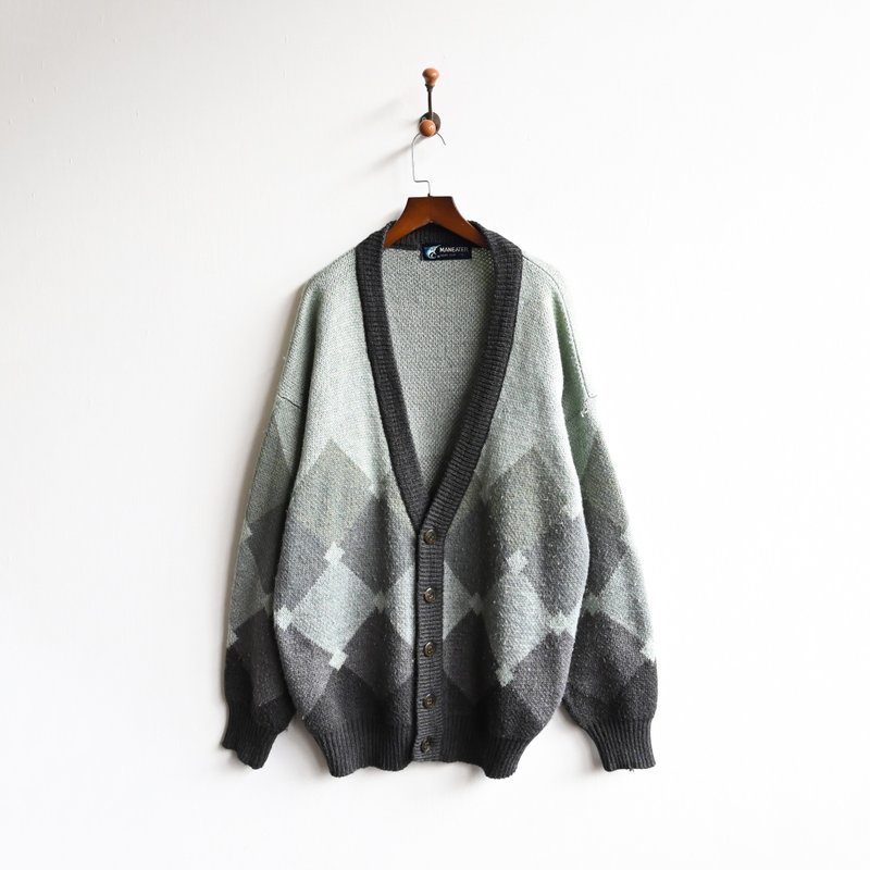 【蛋植物古着】森树茶羽开襟古着毛衣 - 女装针织衫/毛衣 - 其他人造纤维 