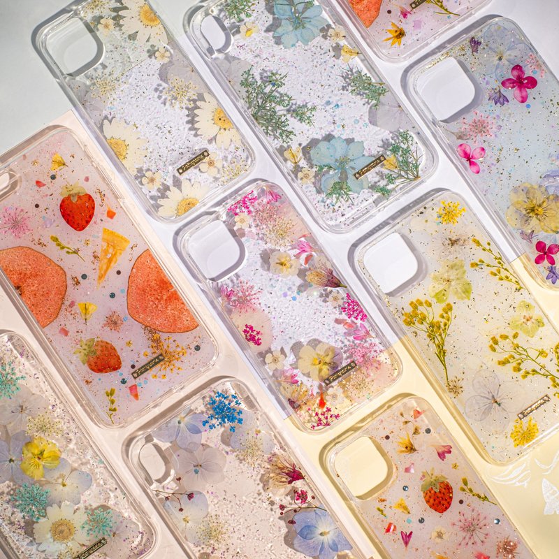 游园画布树脂押花手机壳 - 手机壳/手机套 - 植物．花 粉红色
