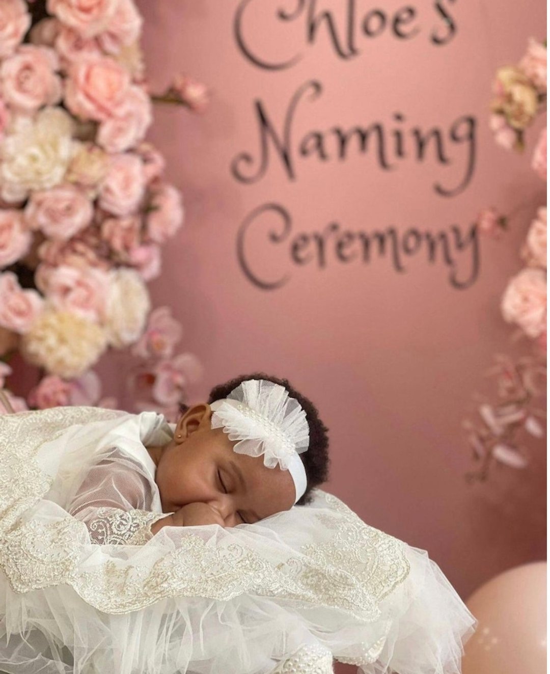 Ivory dress with gold lace and pearls with headband for baby girl. - 童装礼服/连衣裙 - 其他材质 