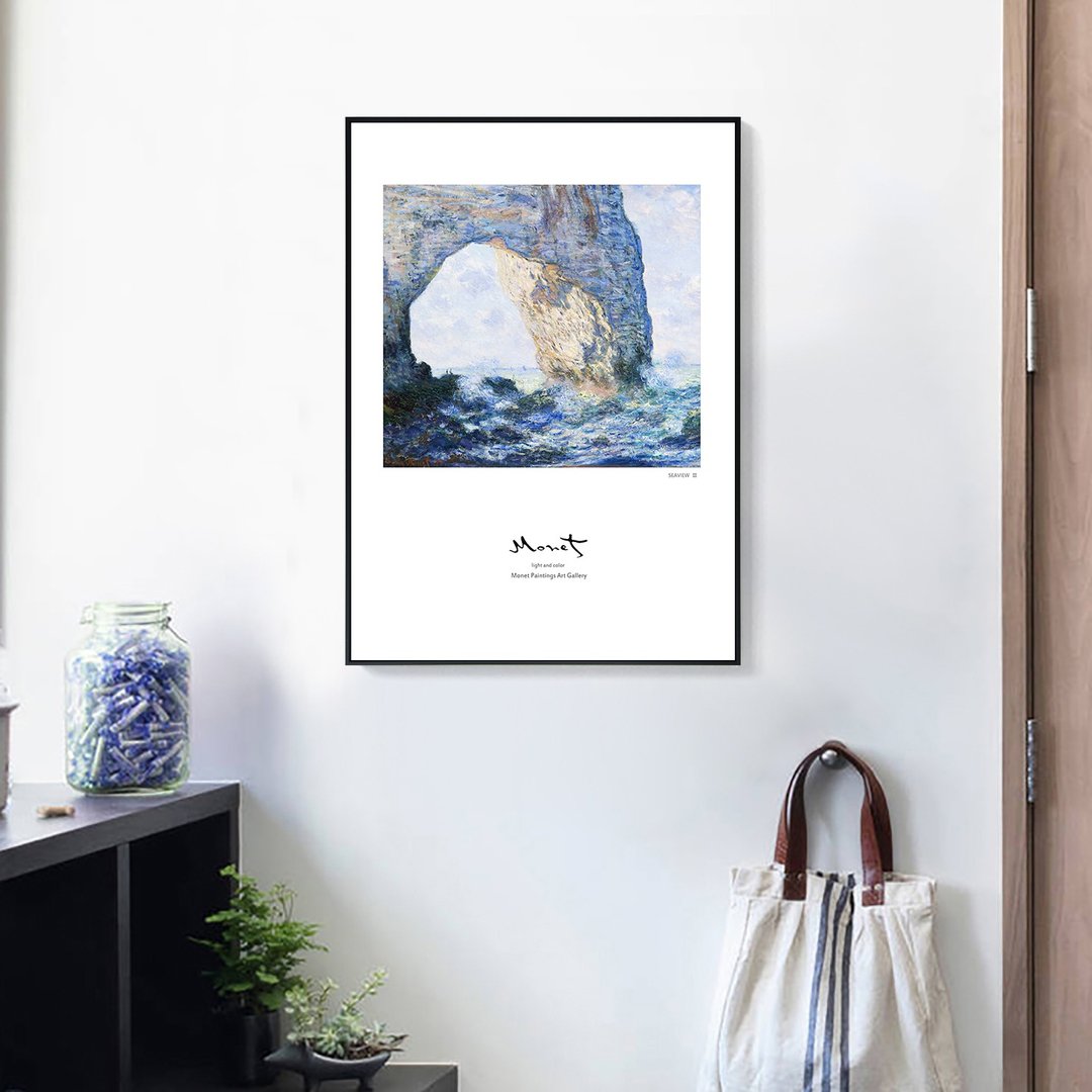 莫内 · 大岩门&艾特达_挂画_名画系列_台湾制造 两工作天快出货 - 海报/装饰画/版画 - 棉 蓝色