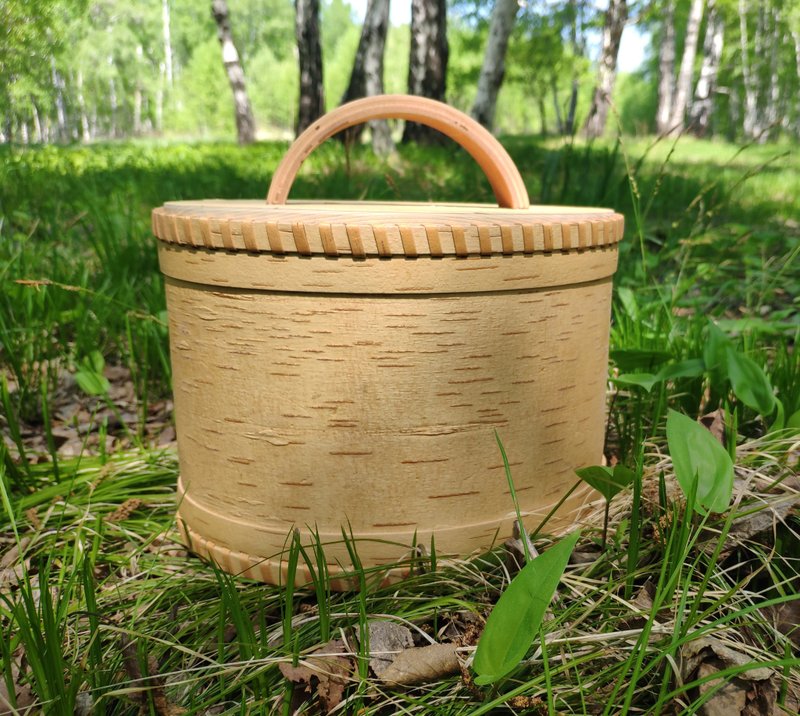 桦树皮盒、木盒 - 收纳用品 - 木头 