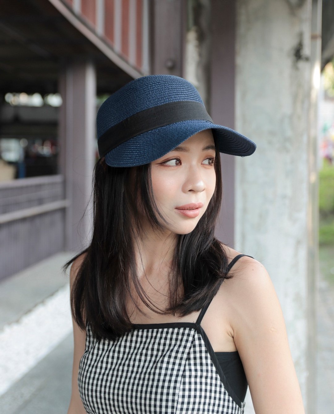 Unni中性棒球草帽-编织帽 帽子 登山帽 草帽 防晒 straw hat 礼帽 - 帽子 - 植物．花 蓝色