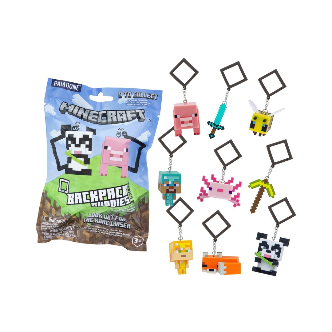 Paladone Minecraft 3D迷你Figure背包挂饰盲袋包装 - 钥匙链/钥匙包 - 塑料 多色
