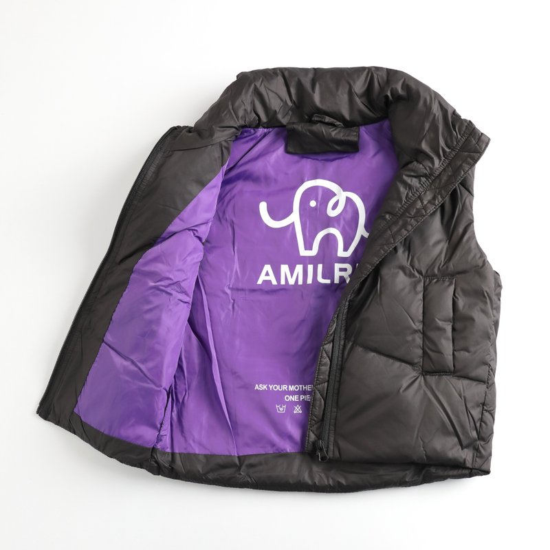 BIR 酷黑系羽绒背心 - 童装上衣 - 羽绒 黑色