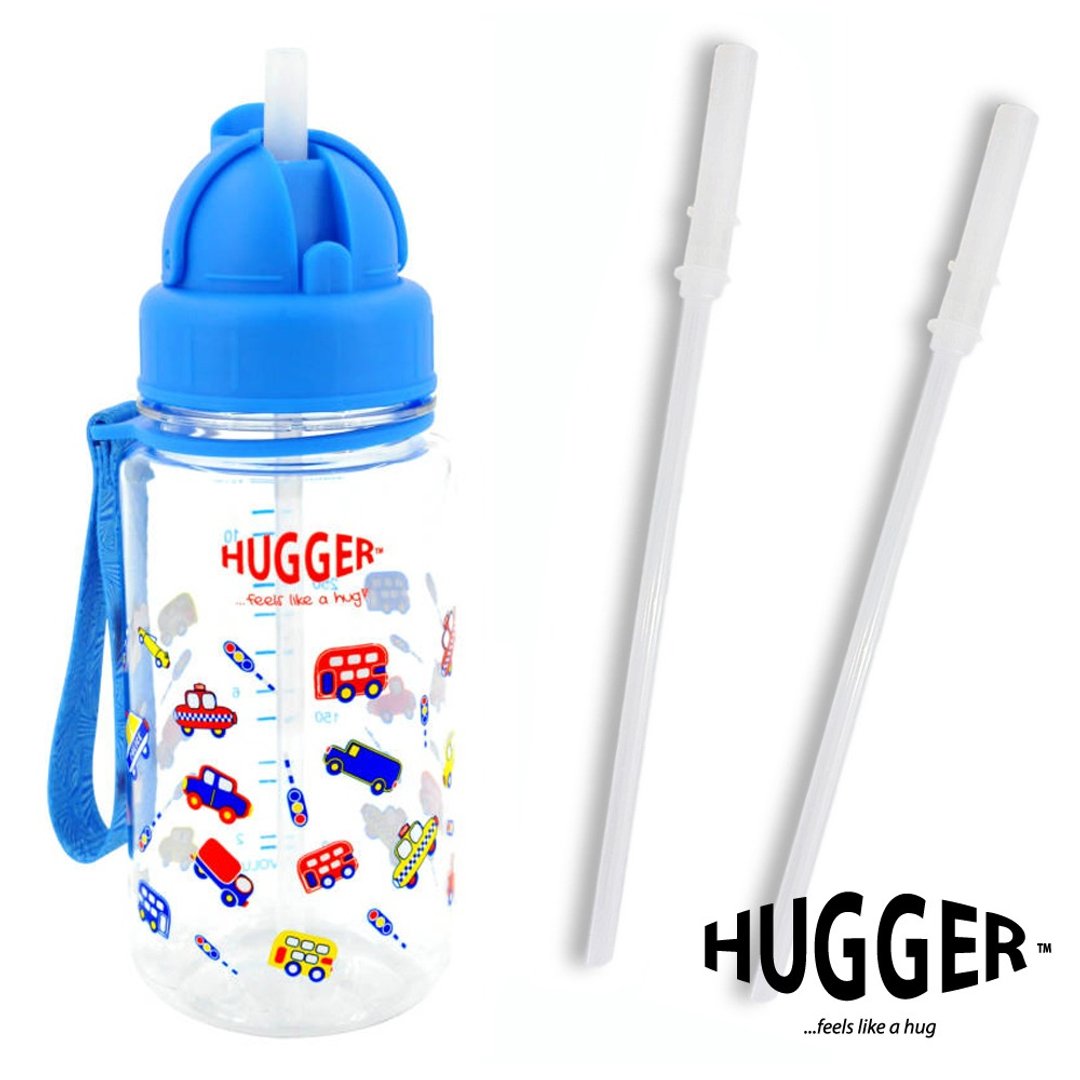 HUGGER 儿童吸管水壶 玩具车350ml Tritan无毒材质 附替换吸管 - 儿童餐具/餐盘 - 环保材料 蓝色