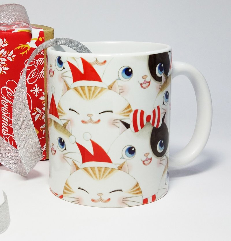 圣诞马克杯-(三只猫咪过圣诞) *属于你的圣诞礼物* - 咖啡杯/马克杯 - 瓷 