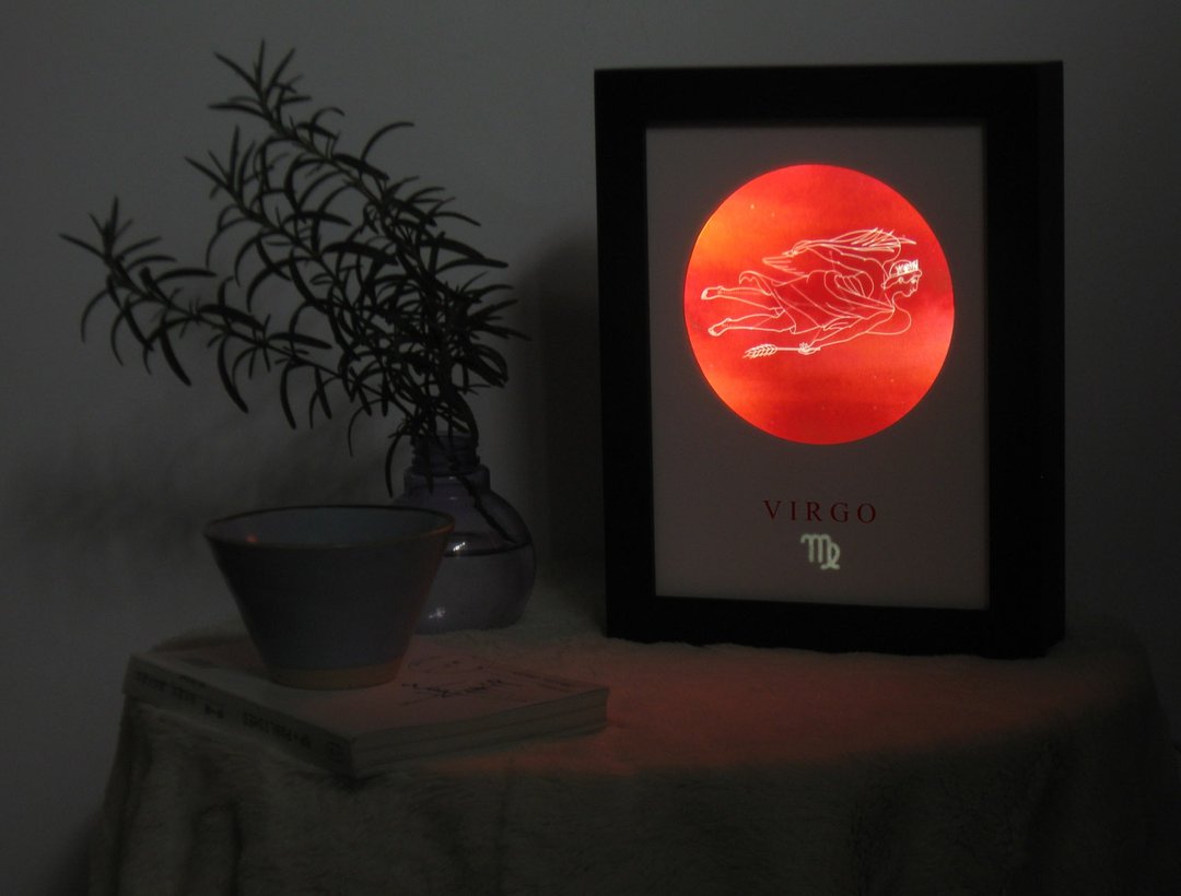 定制星座小夜灯 Virgo室女座 星空生日礼物 调光陪伴入眠床头灯 - 灯具/灯饰 - 纸 蓝色