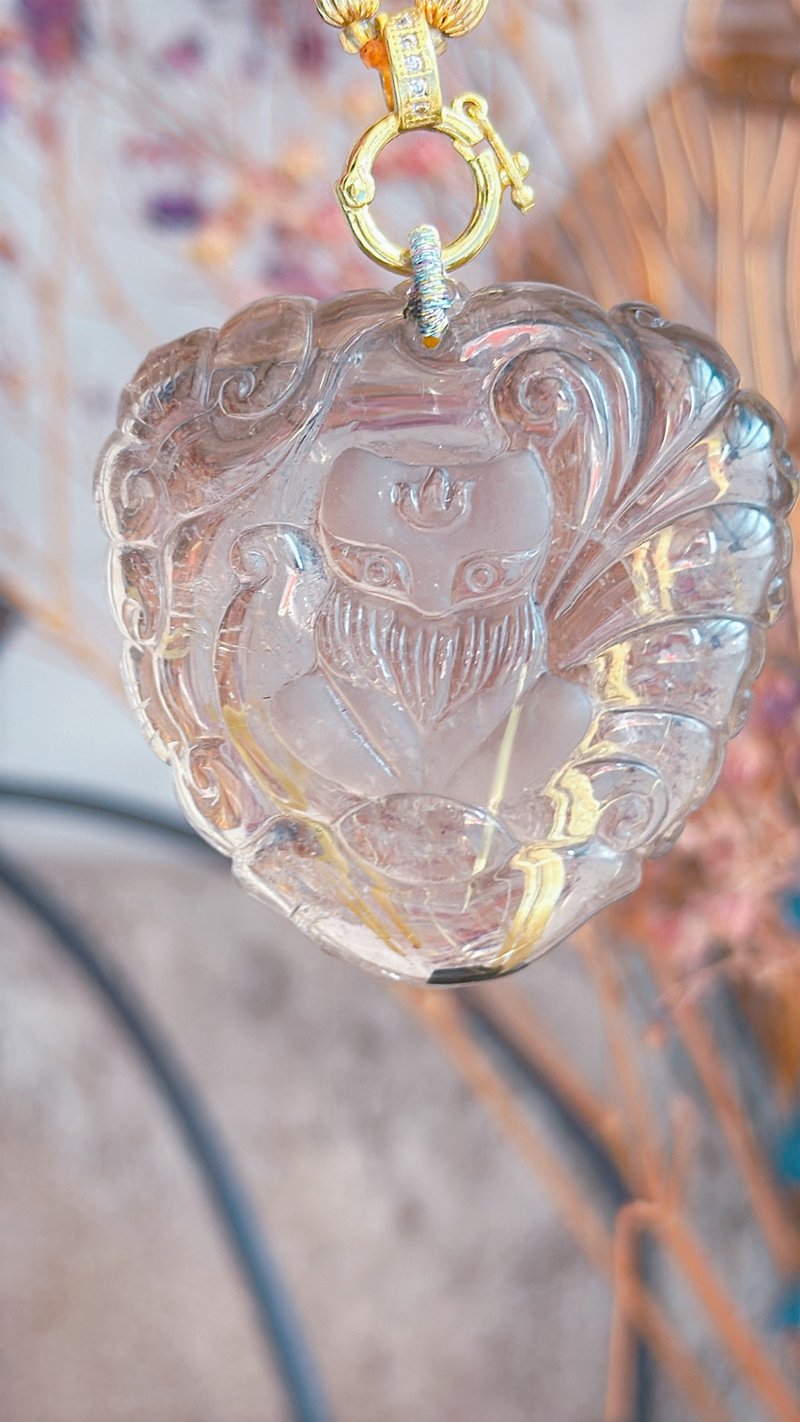 精品 金钛晶狐狸 狐帝 狐仙 狐仙娘娘 公主狐 女王狐 项链 - 项链 - 石头 