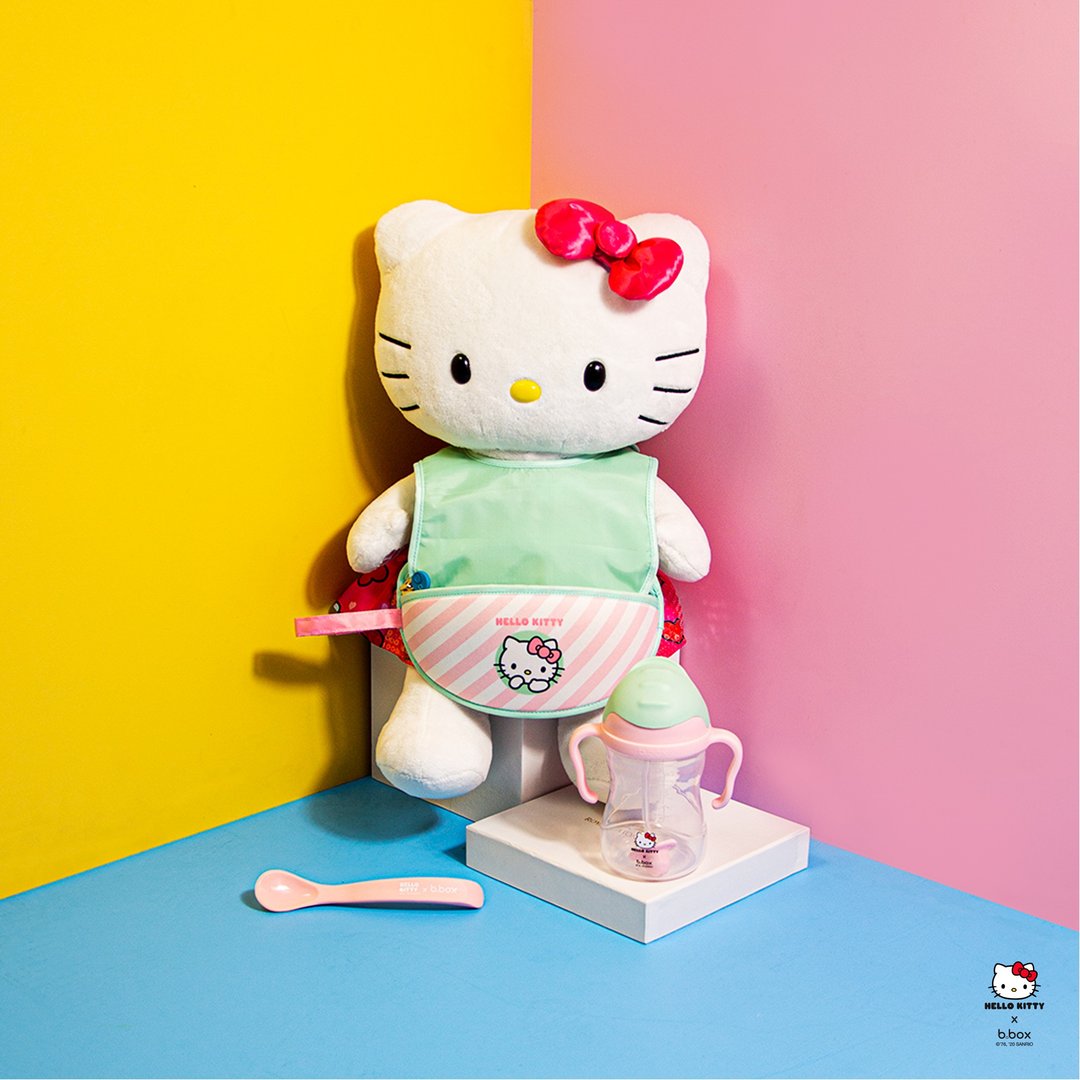 b.box Kitty旅行围兜袋(粉绿) - 围嘴/口水巾 - 其他材质 