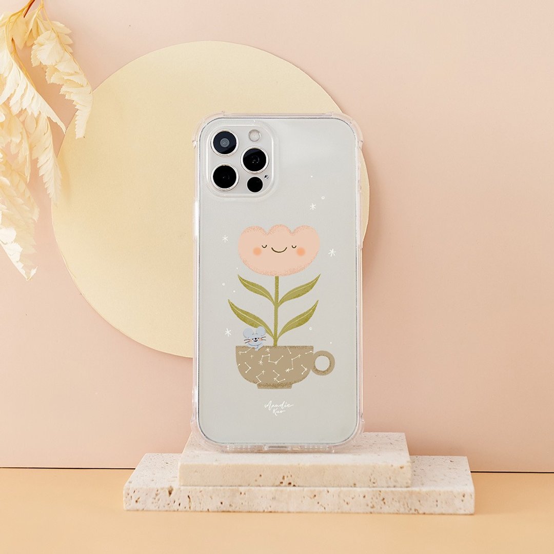 Mandie马克杯小花全气囊防摔iPhone手机壳 - 手机壳/手机套 - 塑料 透明