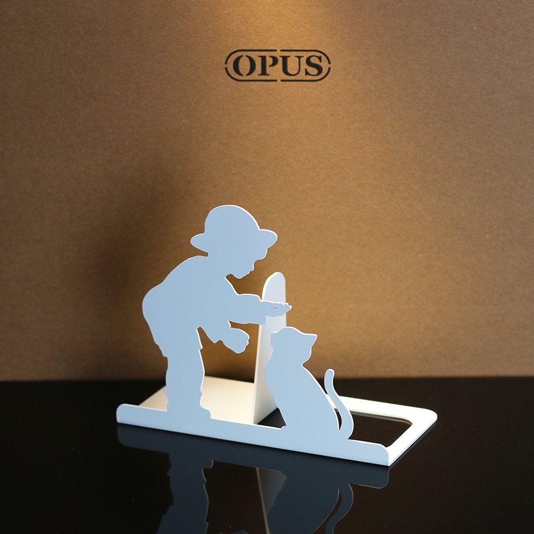 【OPUS东齐金工】欧式铁艺书挡/创意书架/金属书夹/圣诞交换礼 - 收纳用品 - 其他金属 白色