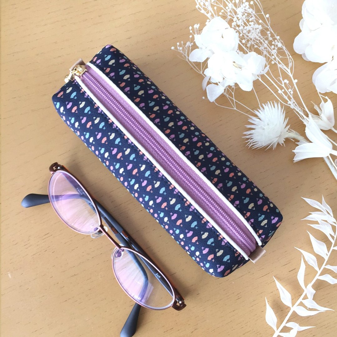 Soft Glasses Case with Japanese Traditional pattern, Kimono - 眼镜/眼镜框 - 其他材质 蓝色