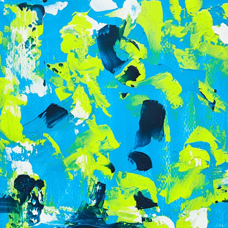 鱼画日本鲤鱼原创艺术金鱼蓝色黄色抽象墙艺术 - 海报/装饰画/版画 - 其他材质 多色