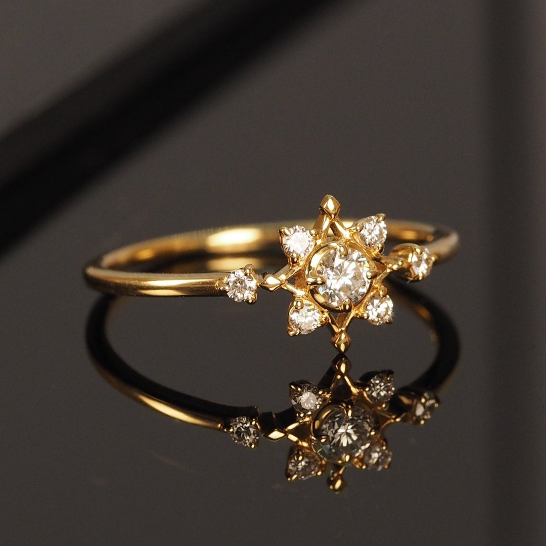 18K金钻石银河戒指 The Diamond Galaxy Ring - 戒指 - 贵金属 