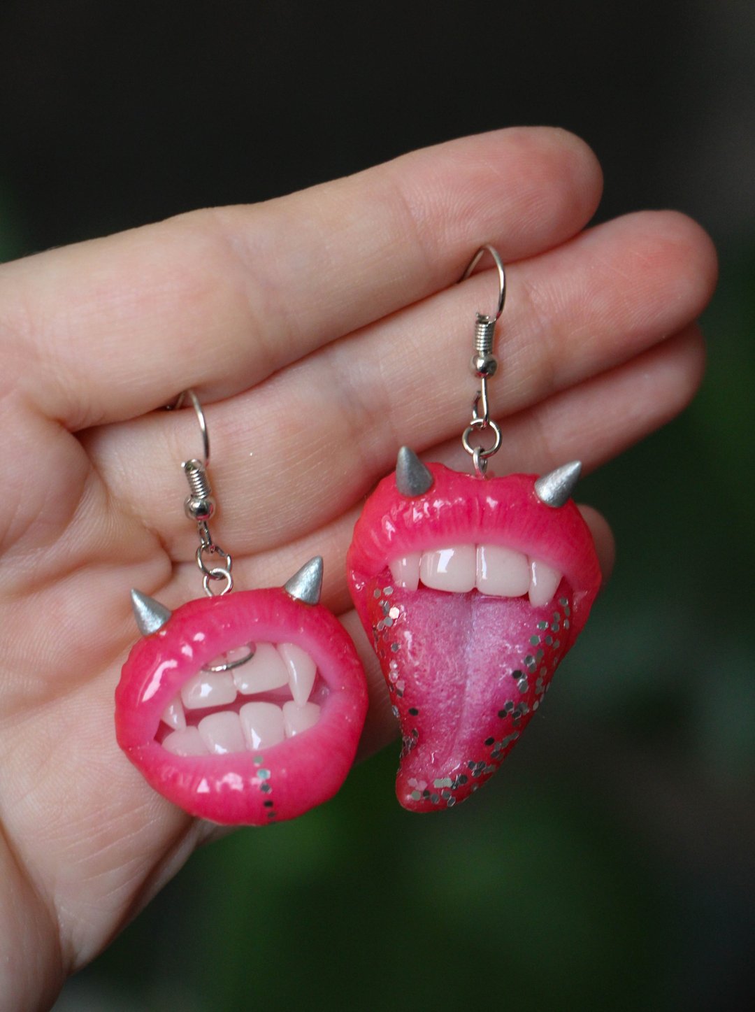 Pink earrings - 耳环/耳夹 - 粘土 粉红色