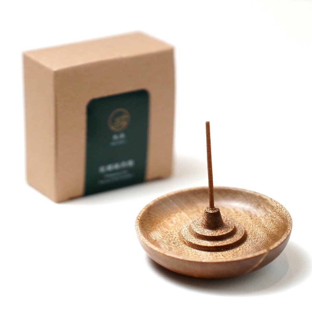 陀螺线香座 - 香薰/精油/线香 - 木头 咖啡色