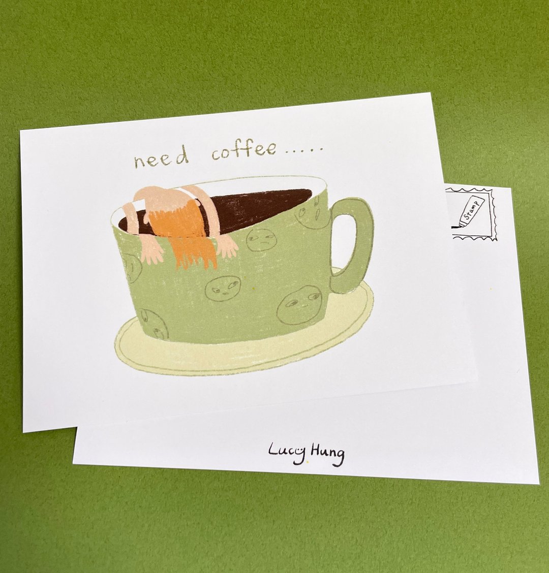 Need coffee - 卡片/明信片 - 纸 