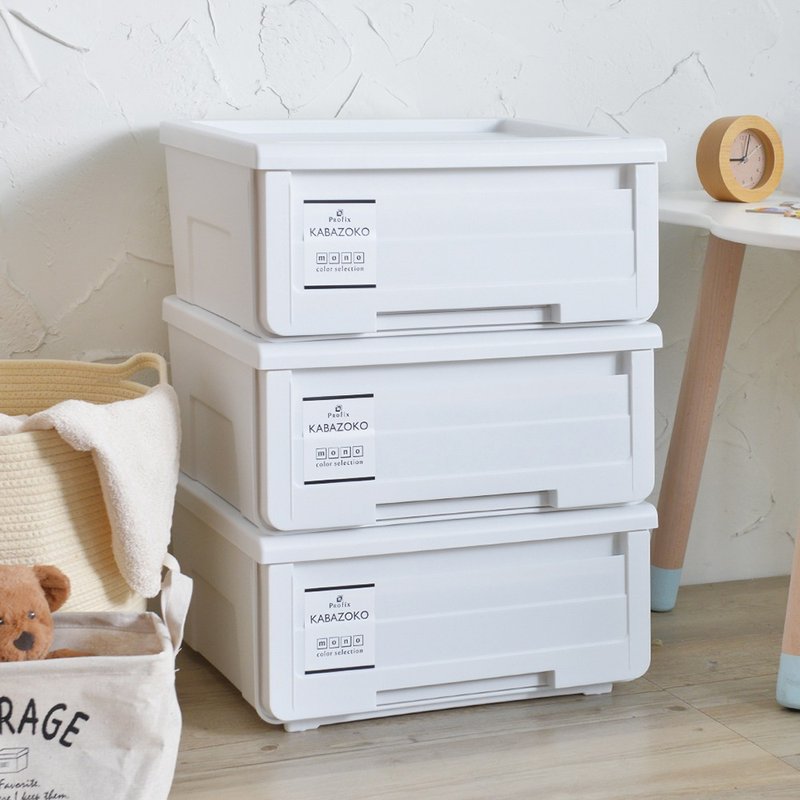 日本天马 河马口MONO纯白系抽屉收纳箱-宽45CM-3入 - 收纳用品 - 塑料 白色