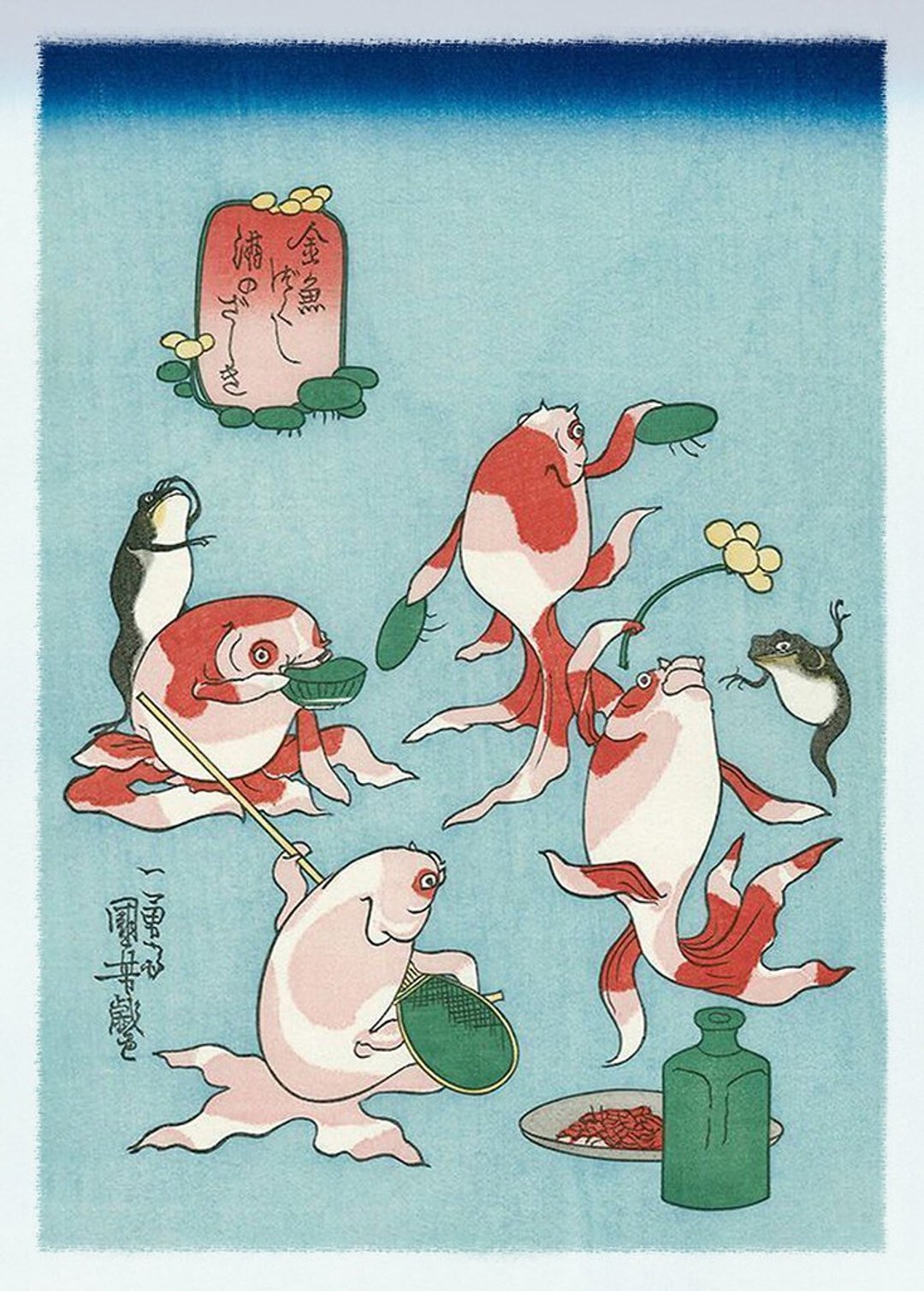【MINI LIFE x Wizhead】日本名画明信片-浮世绘金鱼 (三张入) - 卡片/明信片 - 纸 多色