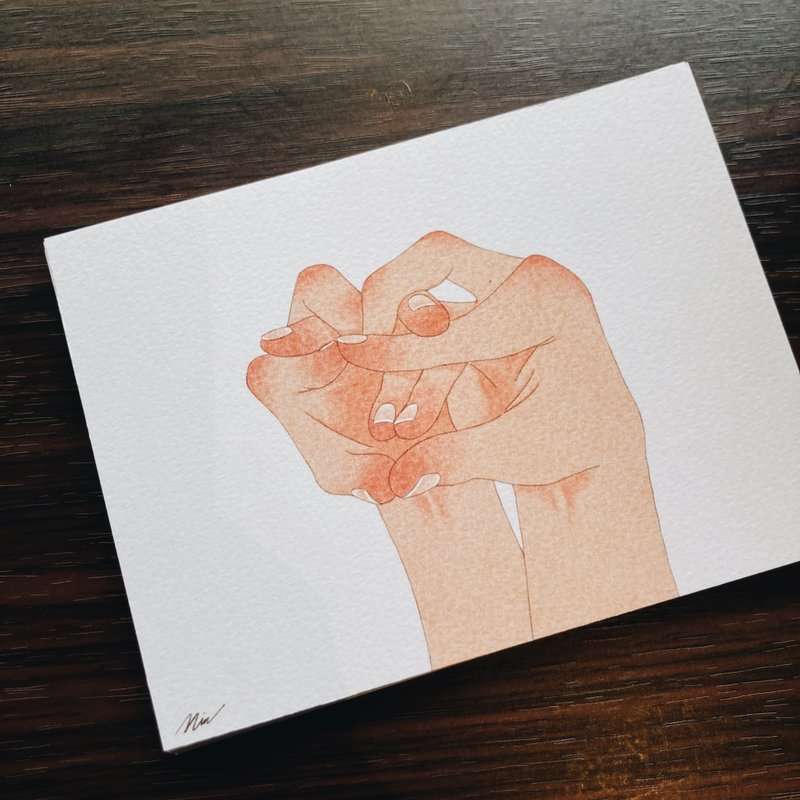 蛇么手蛇 手绘 插画 蛇年卡片 创意 幽默 贺卡 万用卡 明信片 - 卡片/明信片 - 纸 白色