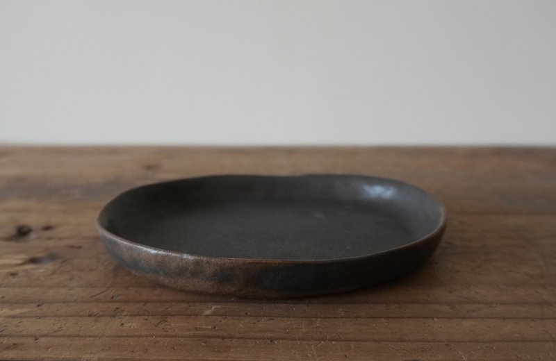 豆黑皿 - 浅碟/小碟子 - 陶 黑色