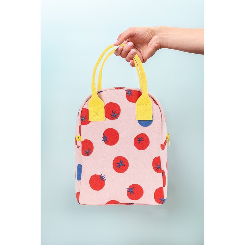 【定制礼物】拉链随手袋【红番茄Tomatos】-加拿大Fluf有机棉 - 手提包/手提袋 - 棉．麻 粉红色