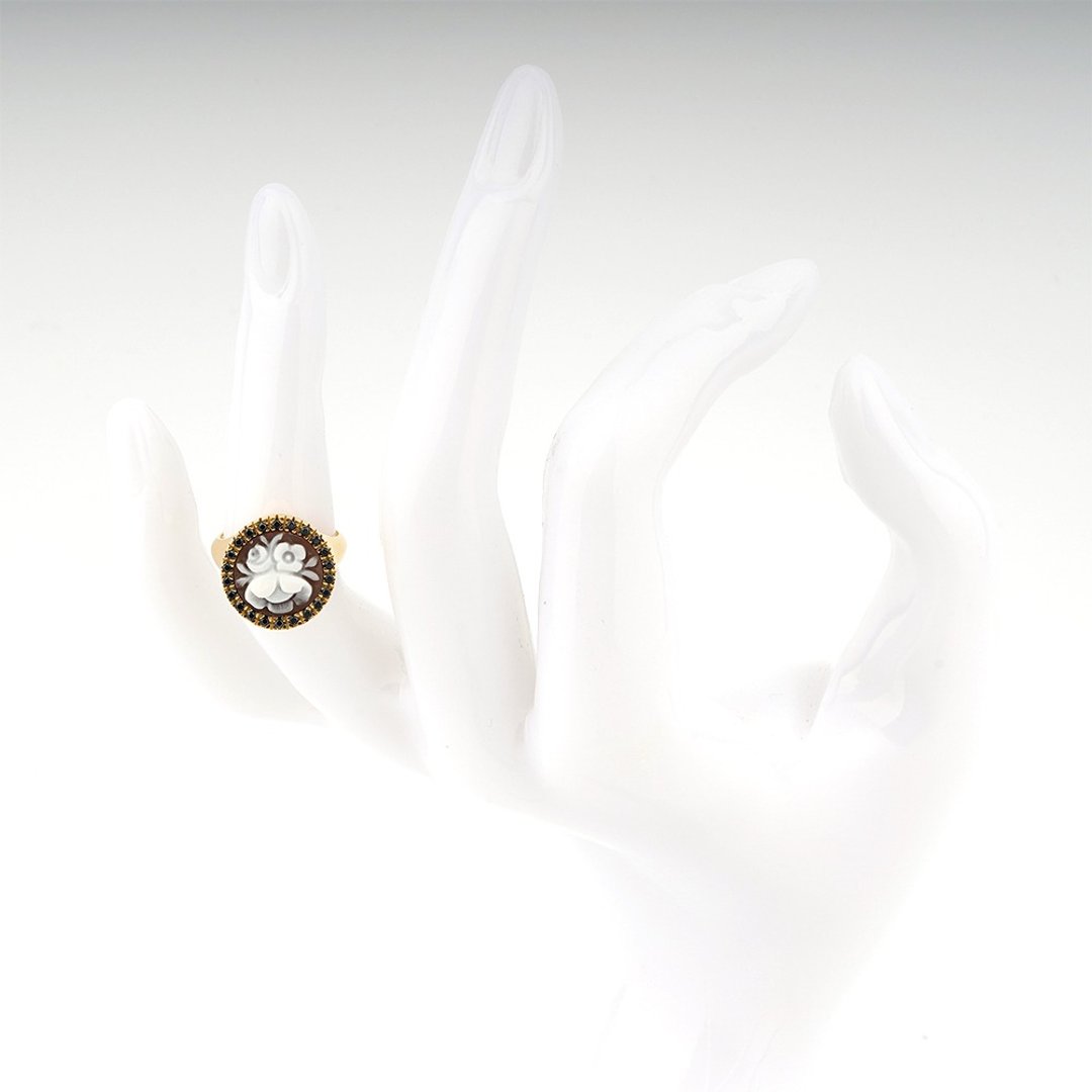 Cameo Italiano 意大利手工贝雕轻珠宝_CI_A131_2G - 戒指 - 纯银 金色