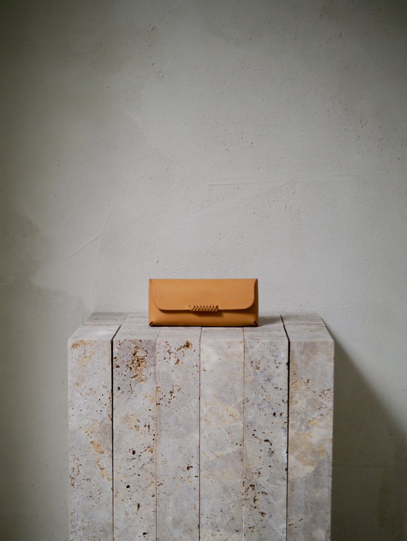 编织眼镜盒 - 眼镜盒/眼镜布 - 真皮 卡其色