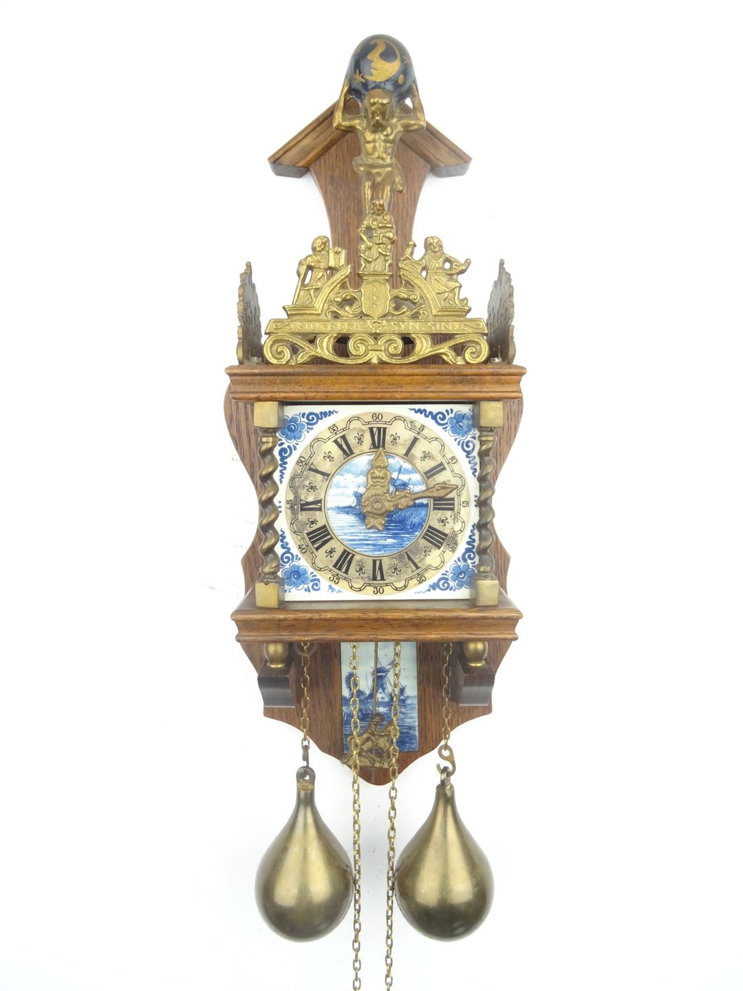 Zaanse DELFT 荷兰挂钟复古古董 8 天（Warmink WUBA Junghans 时代） - 时钟/闹钟 - 木头 咖啡色