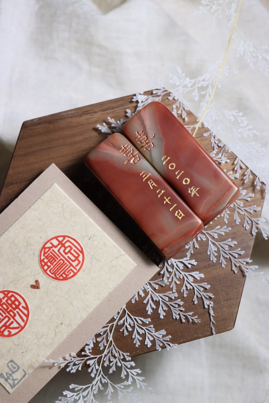 /日好・结婚对章/作品范本2 - 印章/印台 - 石头 白色
