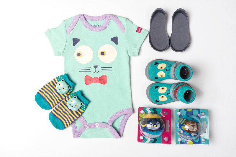 【圣诞礼盒】【Feebees】米亚小不点礼盒组(包屁衣款) - 满月礼盒 - 其他材质 灰色