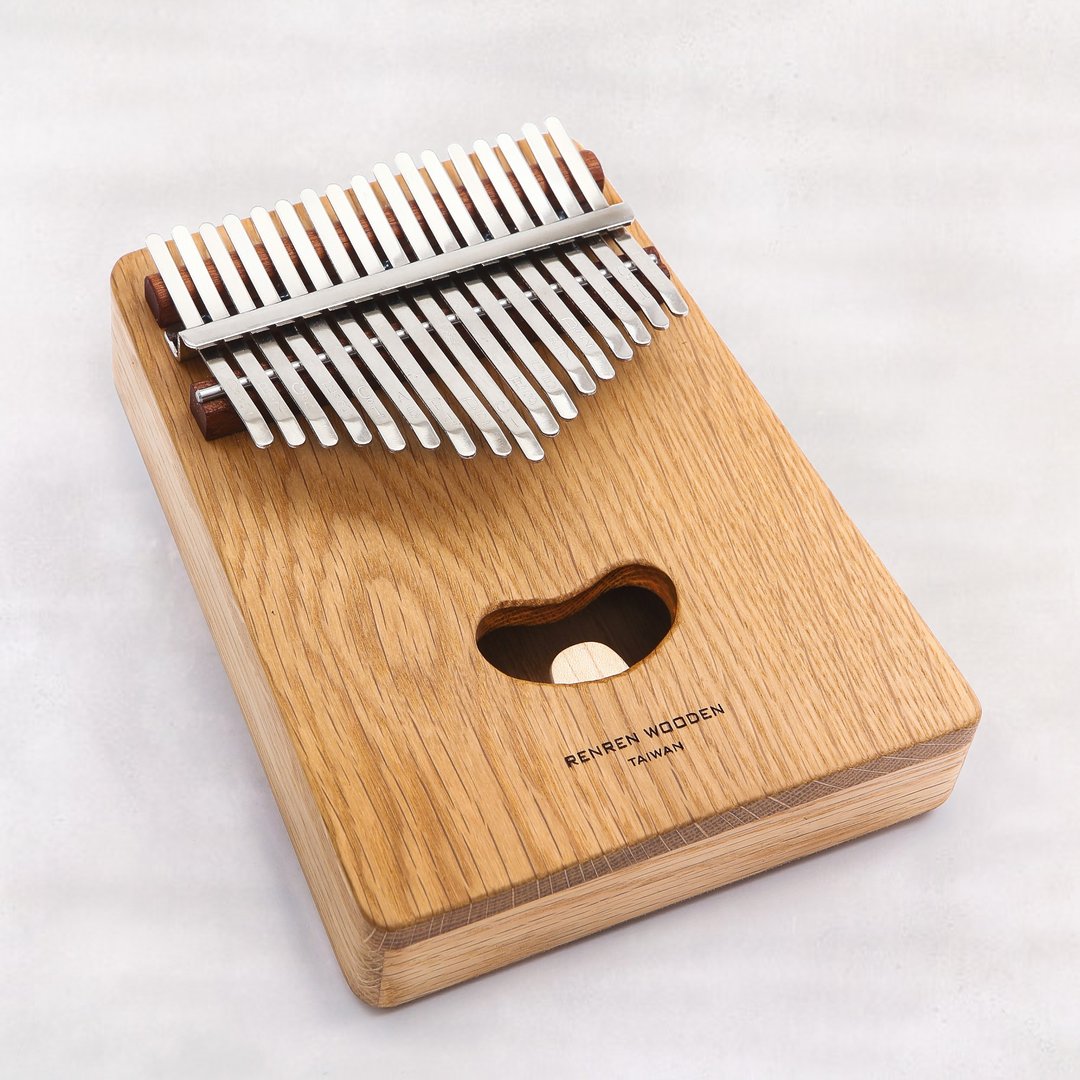 17音实木音箱 拇指琴 橡木  萌牙卡林巴 手工琴 Kalimba - 吉他/乐器 - 木头 卡其色