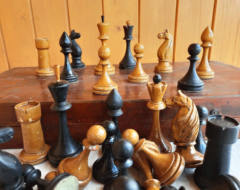 古董苏联国际象棋套装 1940 年代 KULTSPORT 罕见老俄罗斯木制国际象棋复古 - 其他 - 木头 