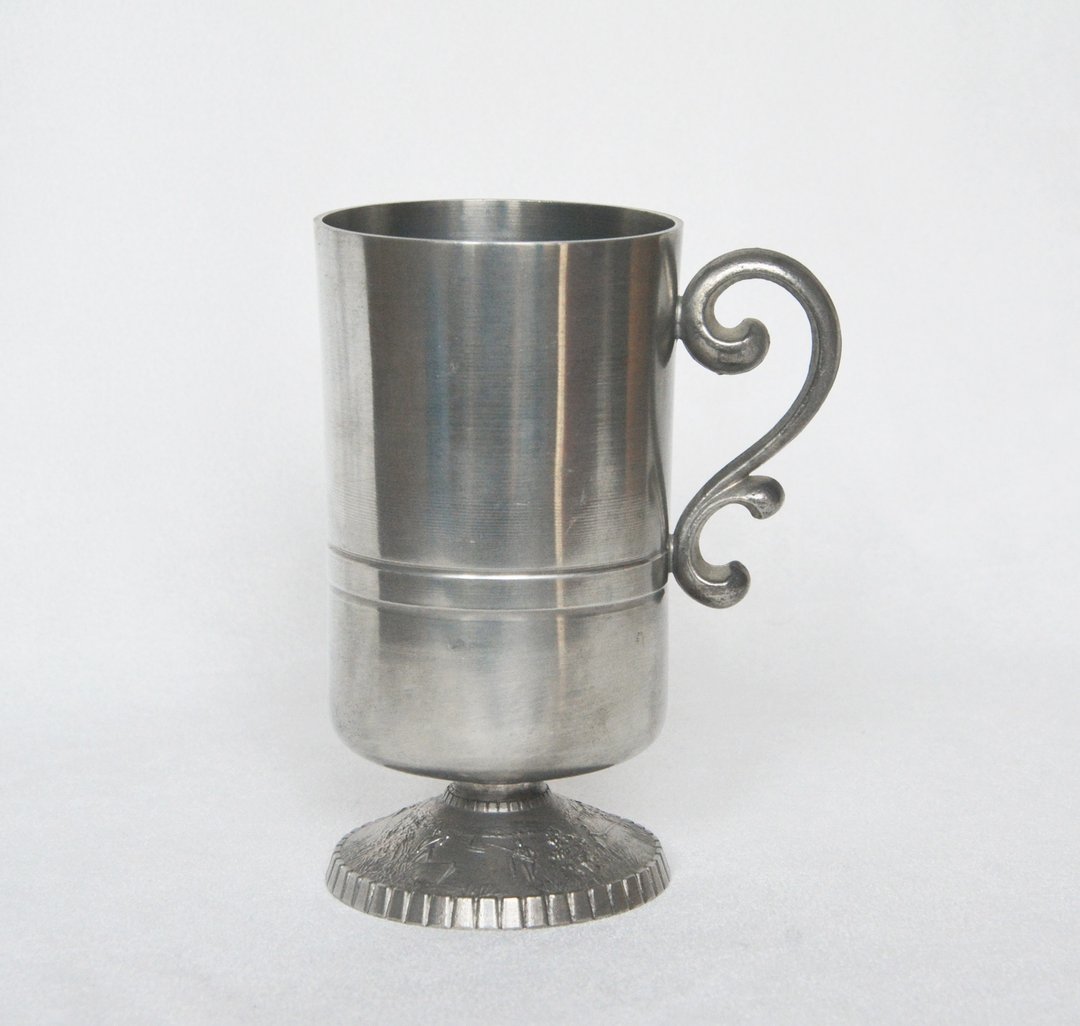 早期德国旧货 锡制酒杯 茶杯C - 茶具/茶杯 - 其他金属 灰色